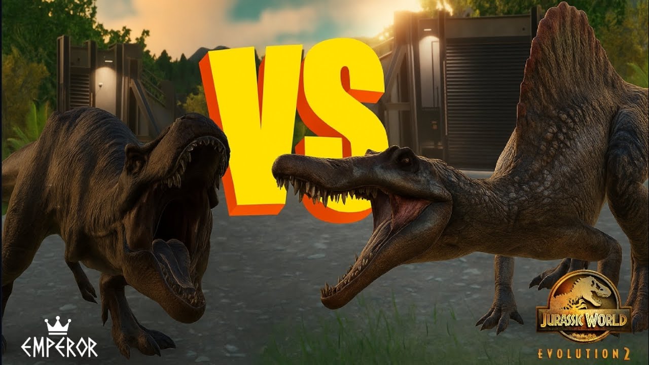Jurassic World Evolution 2 | Tiranossauro vs Spino | Luta de Dinos #1