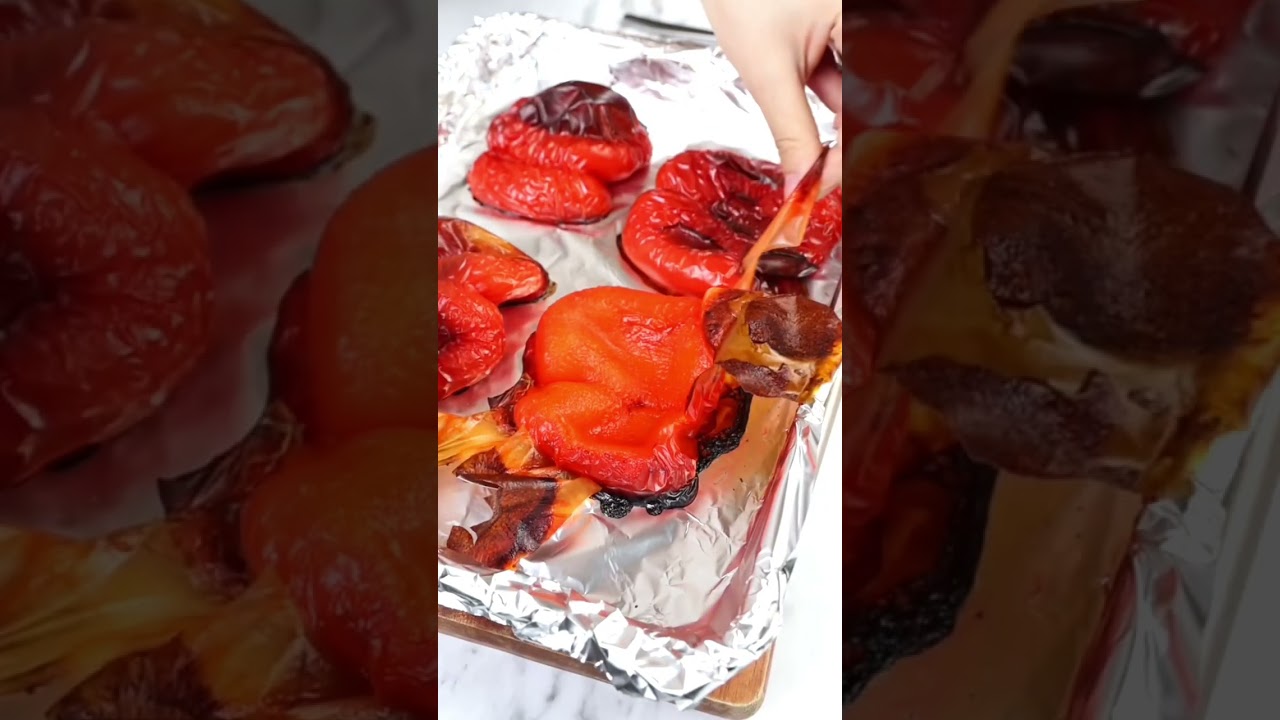 Easy Roasted Red Peppers #shorts