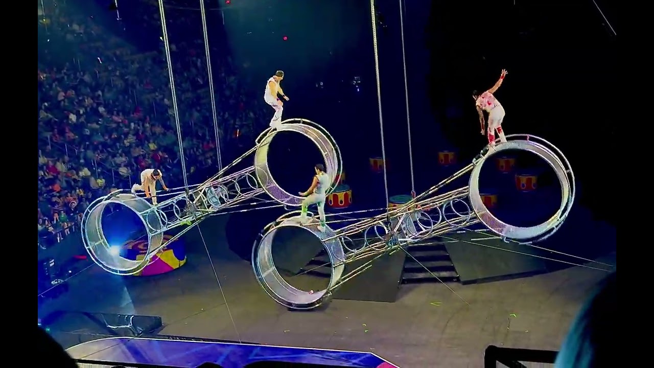 Daring circus stunt - Wheel of de*th.