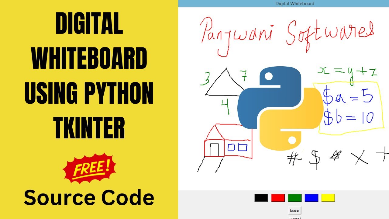 Digital WhiteBoard using Python Tkinter | Download Free Source Code