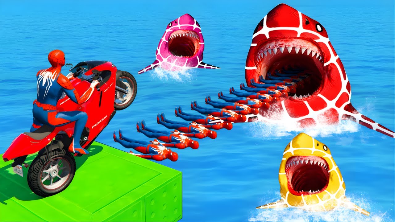 SPIDER-MAN Wins The Legendary Spider SHARK Racing Championship | Epic GTA 5 Challenge Funny Games