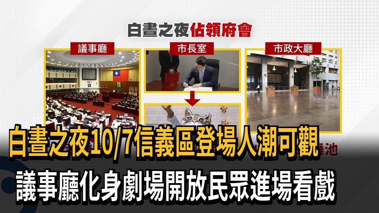 白晝之夜10/7信義區登場人潮可觀　議事廳化身劇場開放民眾進場看戲－民視新聞
