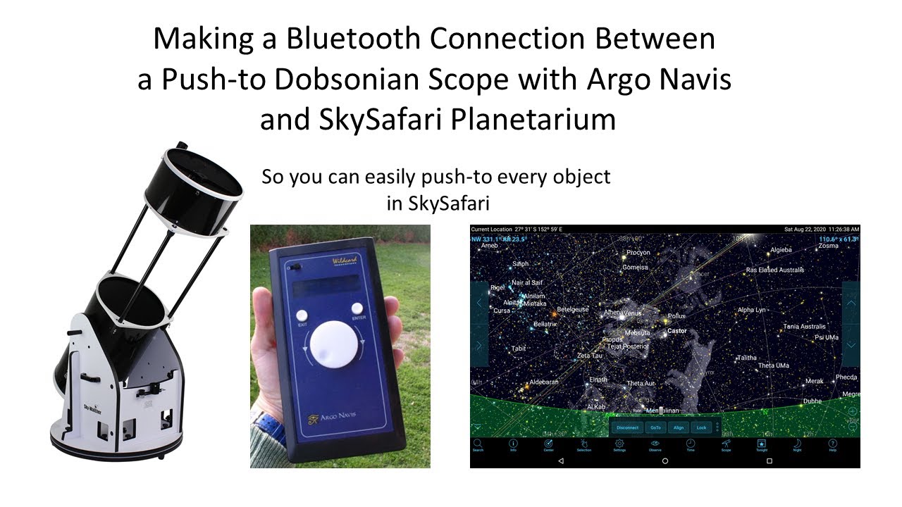 Push-to Dobsonian Telescope with Argo Navis connection to SkySafari Planetarium via Bluetooth