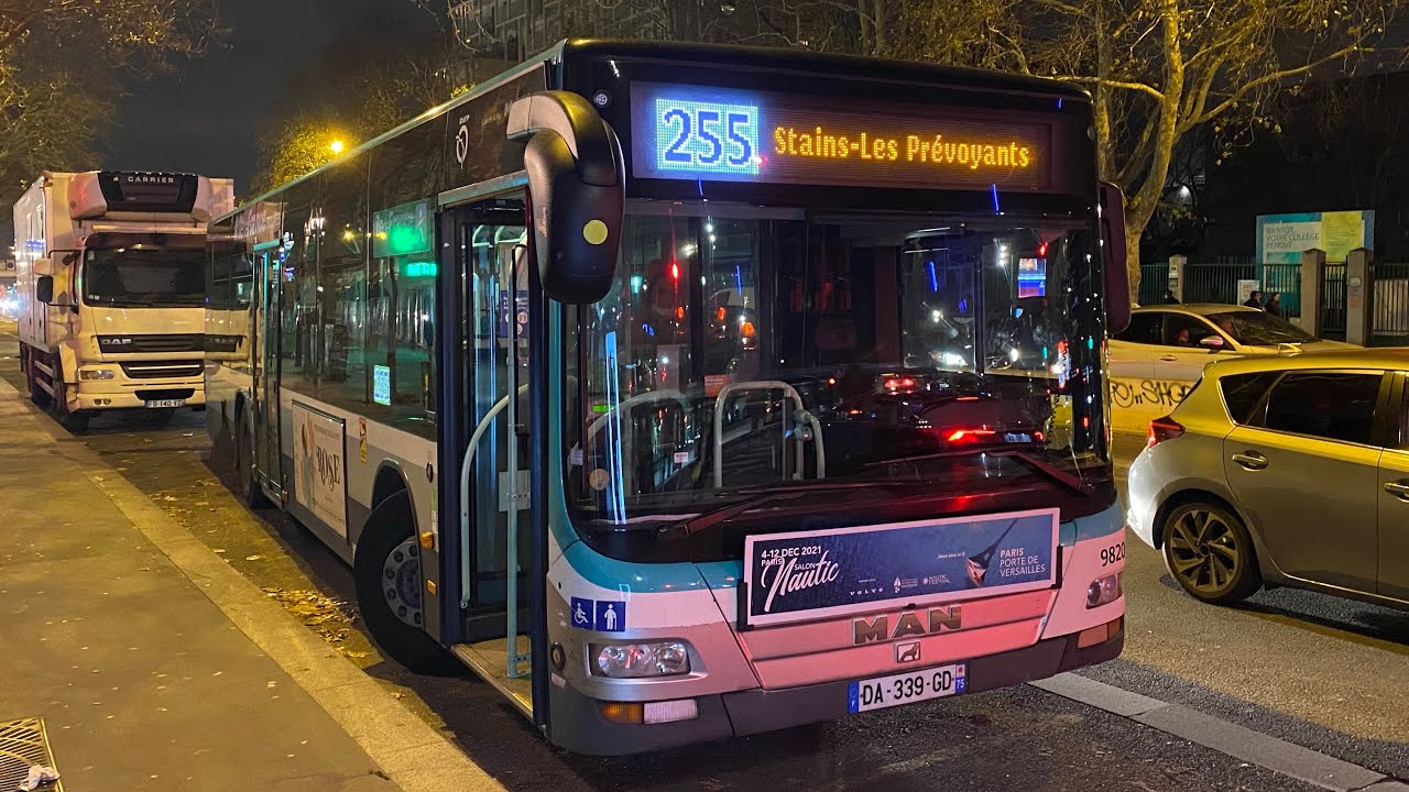 BUS RATP — LIGNE 255 — MAN NL255 — N•9820 KICKDOWN.