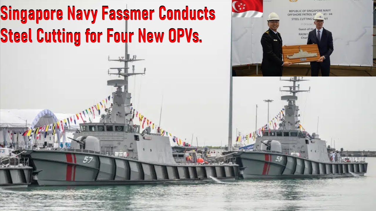 Фассмер ВМС Сингапура проводит резку стали для четырёх новых кораблей OPV