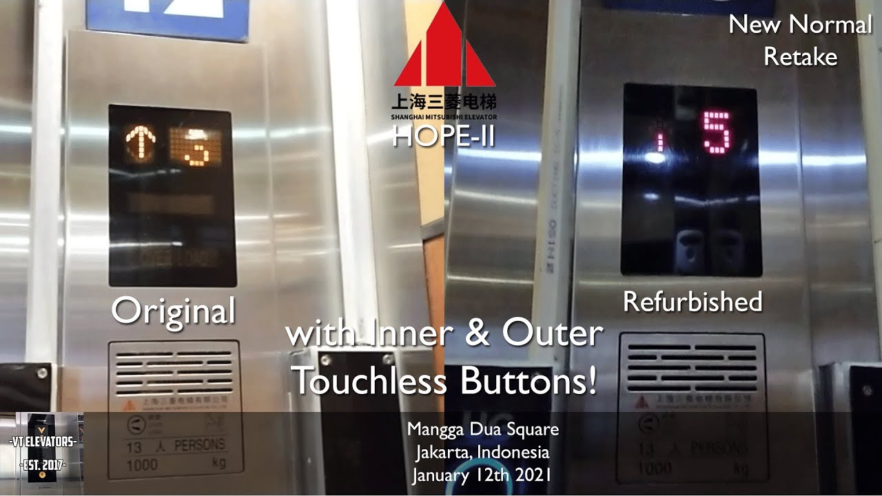2 Shanghai Mitsubishi HOPE-II Lifts w/ Touchless - Mangga Dua Square, Jakarta
