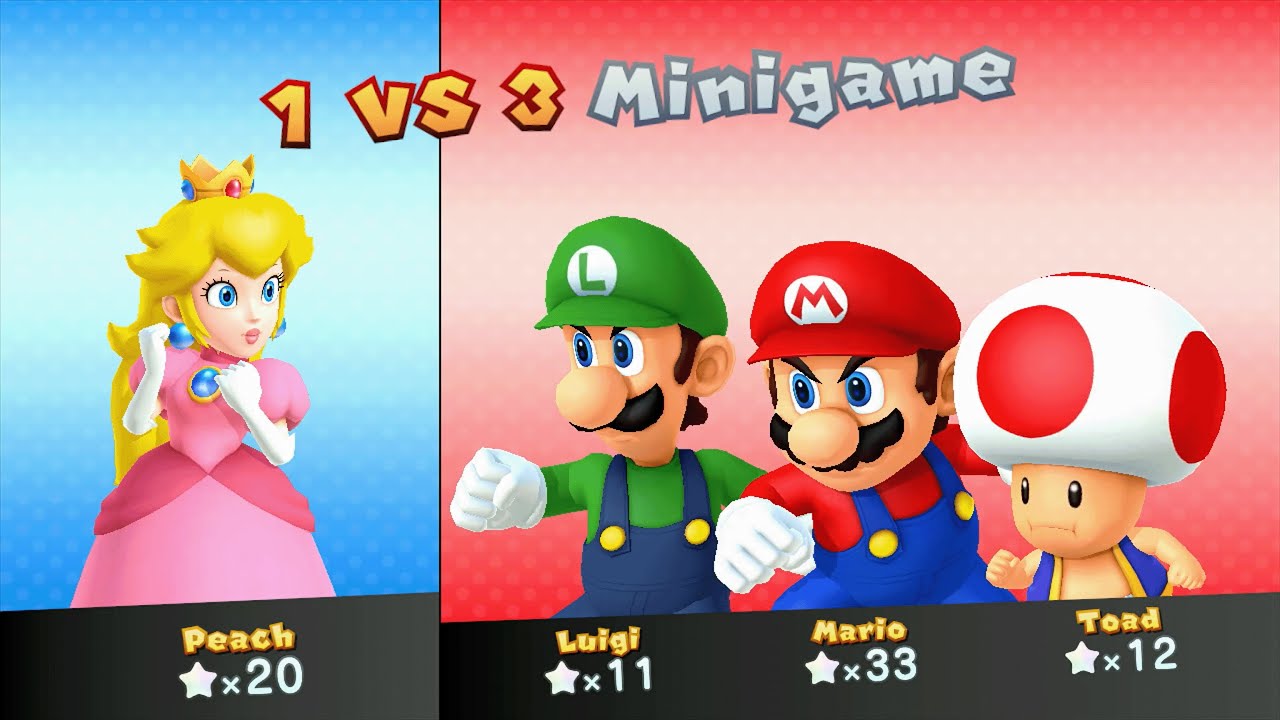 Mario Party 10 - Mario vs Luigi vs Peach vs Toad - Mushroom Park