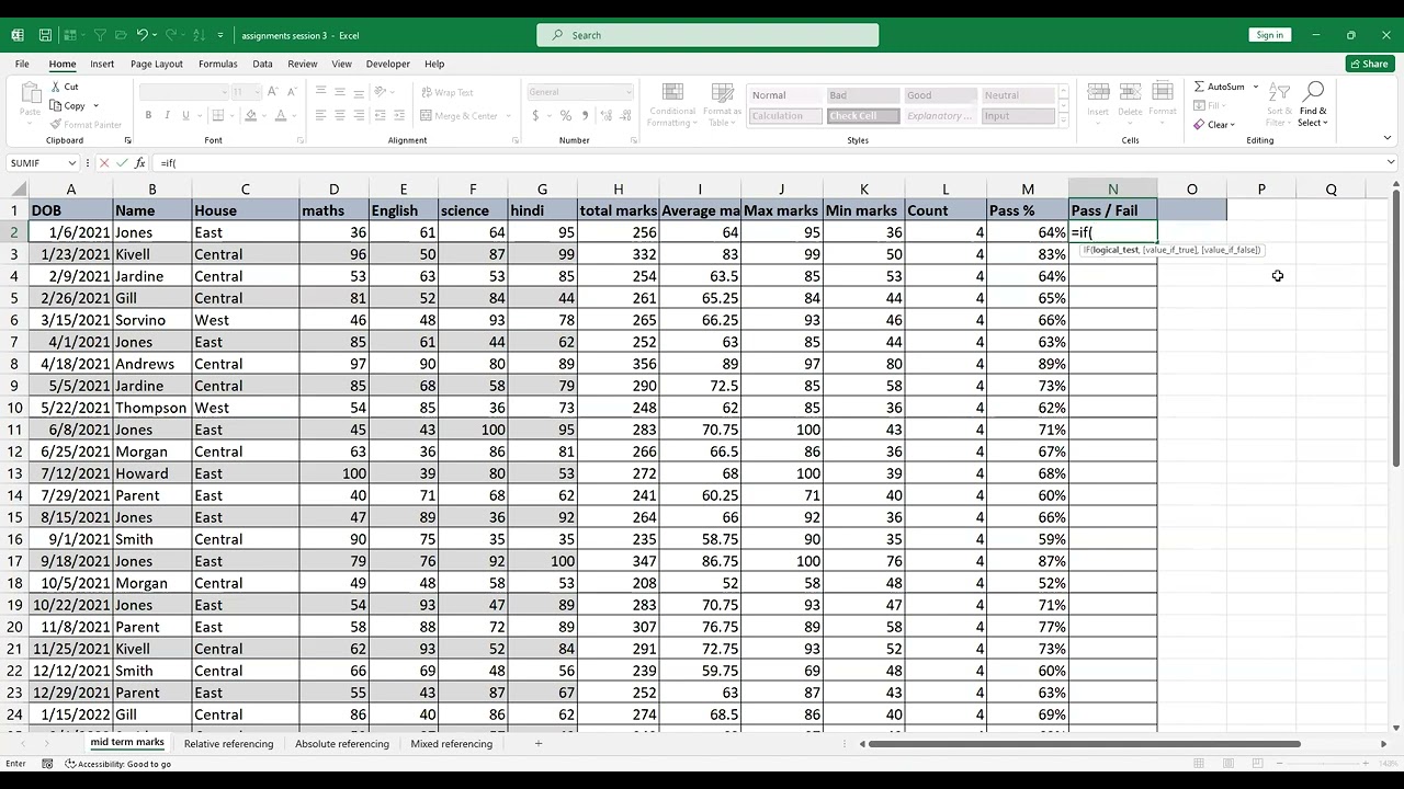 Excel class Dheeraj_2