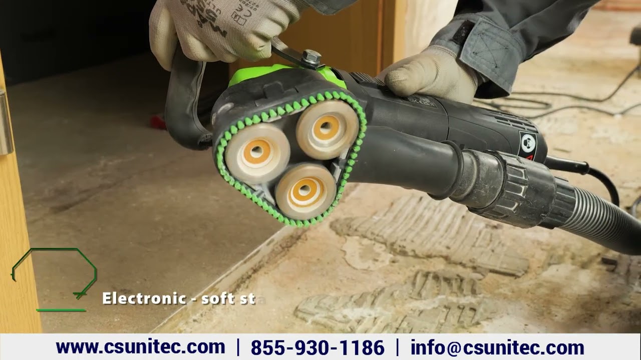 Corner and Edge Grinder for Concrete, Screed, and Coatings with Dust Extraction