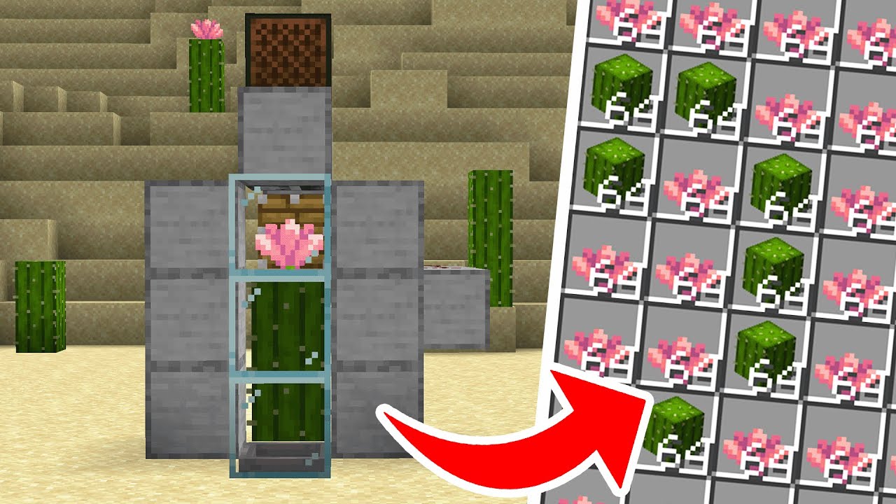 Minecraft Cactus Flower Farm 1.21.11+ - BEST DESIGN