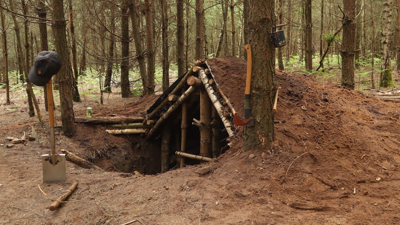 The Dugout Bushcraft Shelter Is Almost Complete! - Wild Camping.