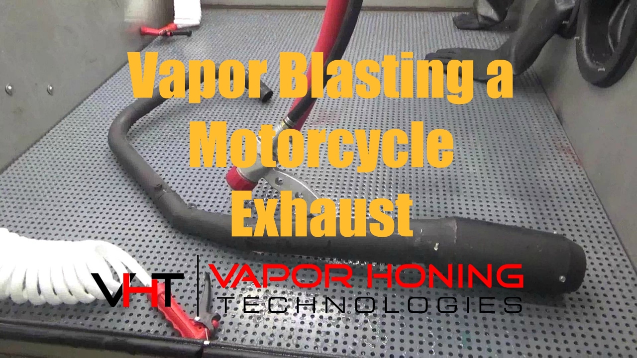 Vapor Blasting a Motorcycle Exhaust- Vapor Honing Technologies
