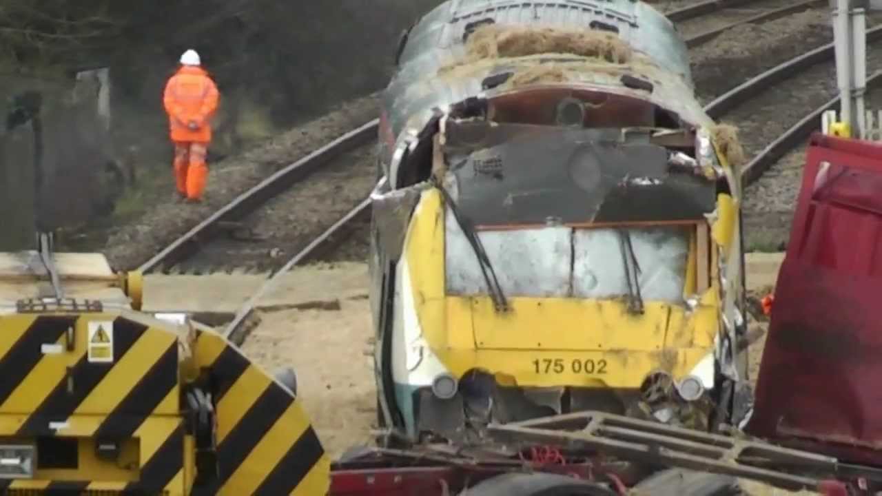 TRAIN CRASH - Arriva Trains Wales 175002 Crashes with Lorry 19/12/2011