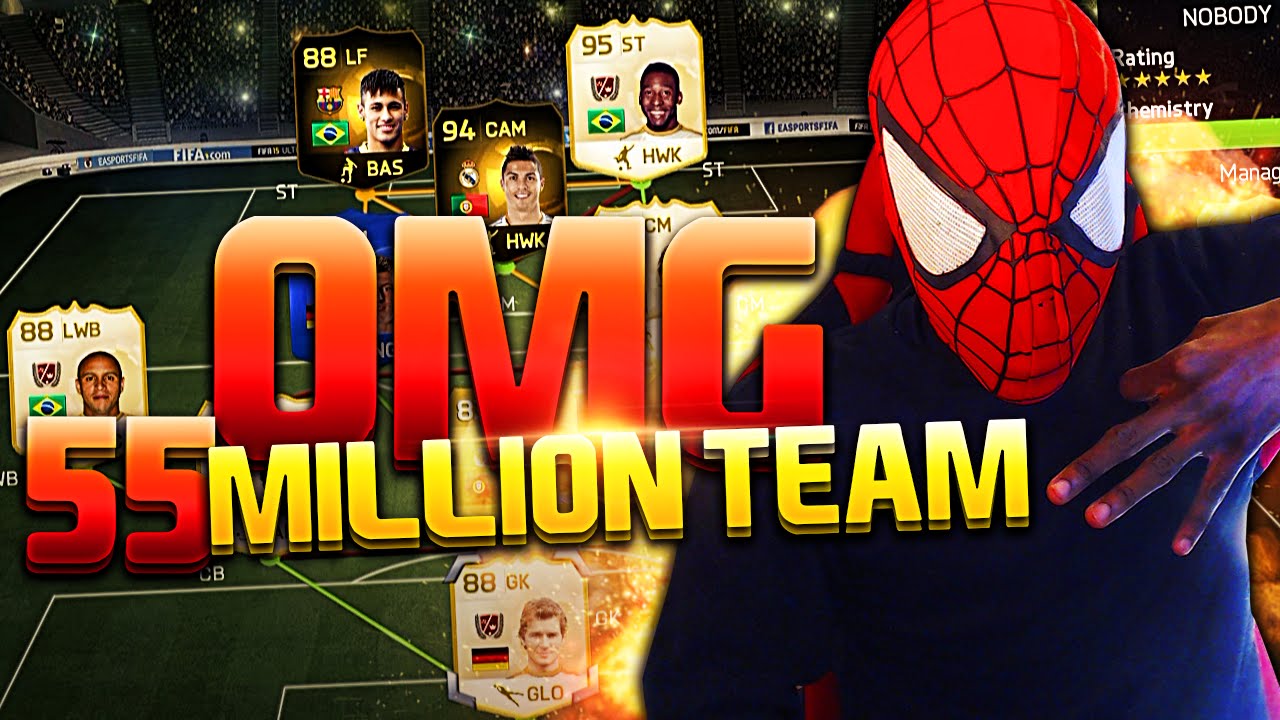 INSANE 55 MILLION COINS TEAM FT SIF NEYMAR,STRIKER RONALDO & PELE !! FIFA 15