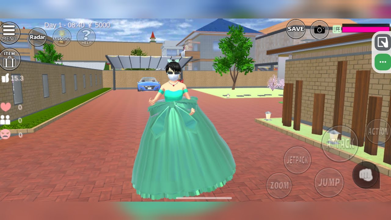 How to make Beautiful attractive dark green  Gown 👗🤩 in Sakura Simulator ❤️🥳