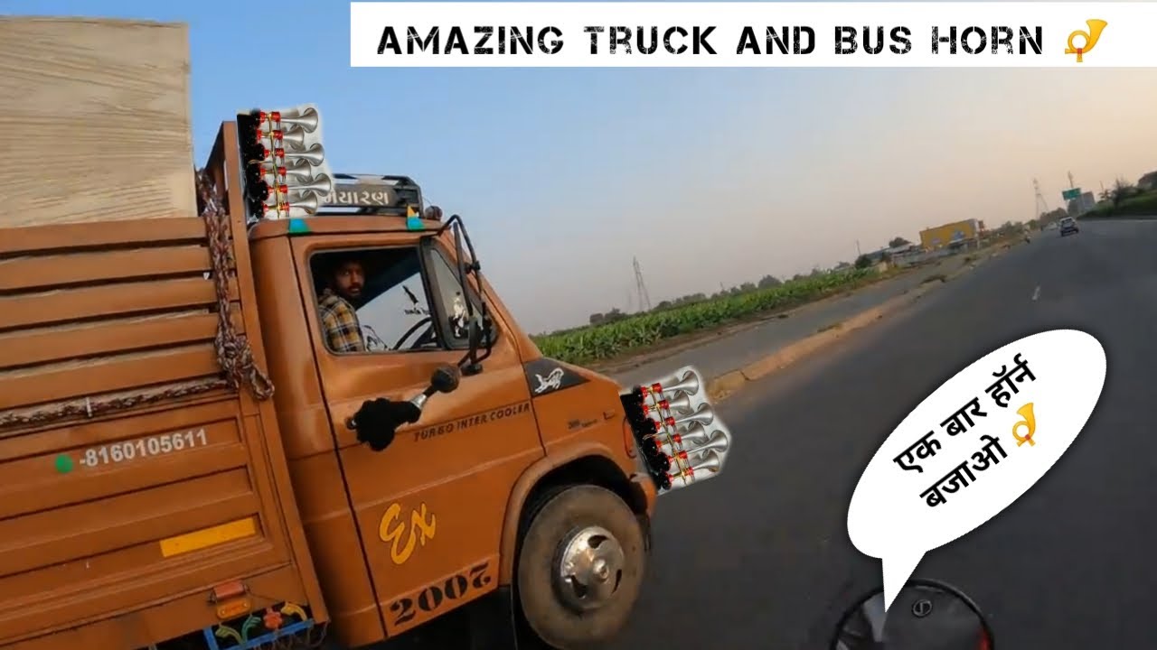 क्या बजाया है इसने #2 📯 _ Amazing Truck and bus horn on indian Road & horn prank _ Gujju Car Helper.