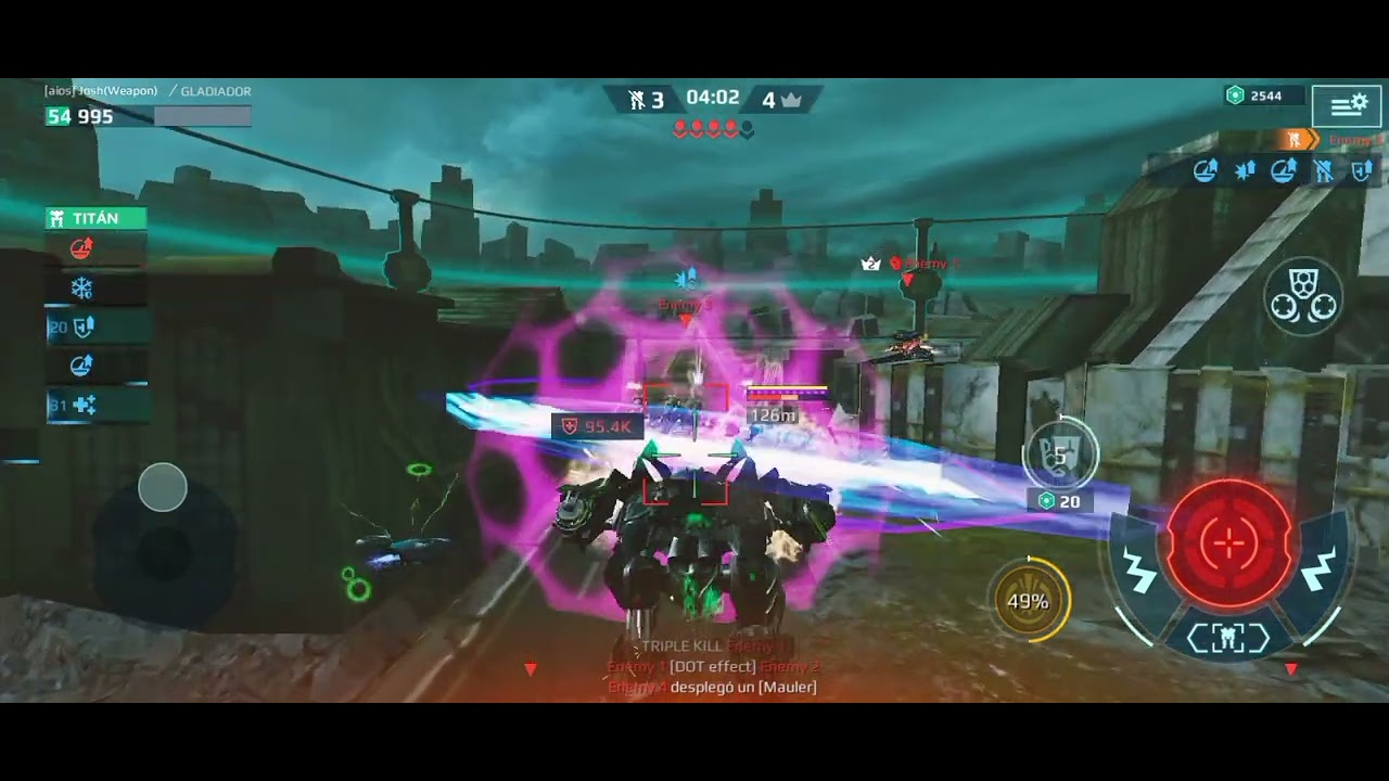 War robots - triple titan slayer con luchador