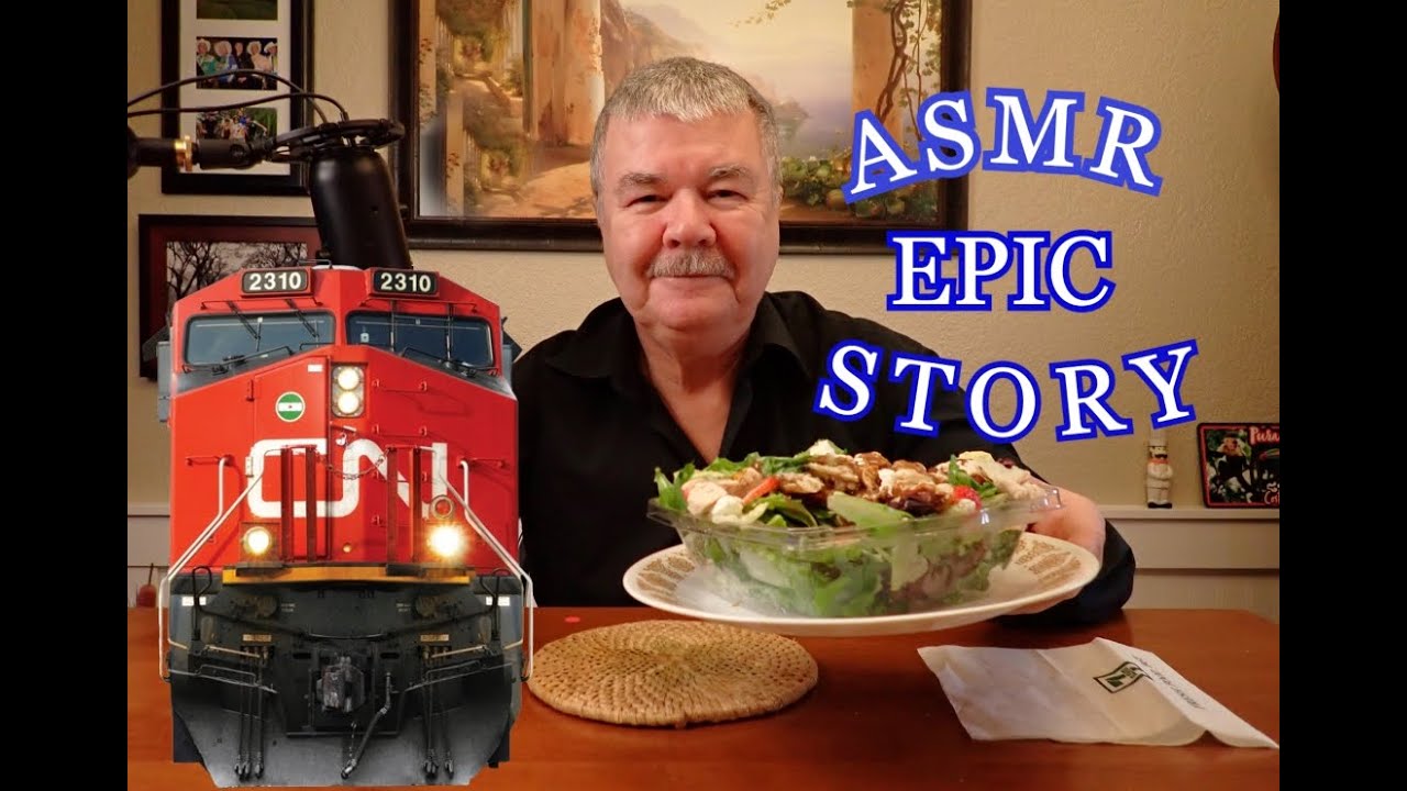 ASMR EPIC STORY ABOUT TRAIN TRAVEL WITH A CRUNCHY SALAD