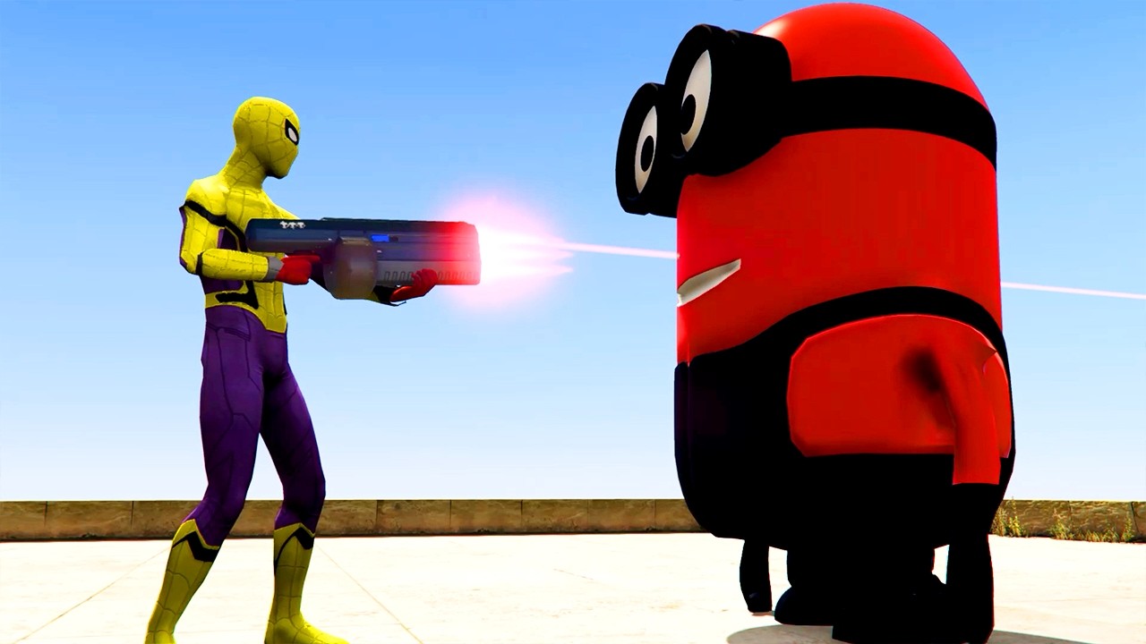 GTA 5 Funny Spiderman vs  Minions Epic Ragdoll Episode.21