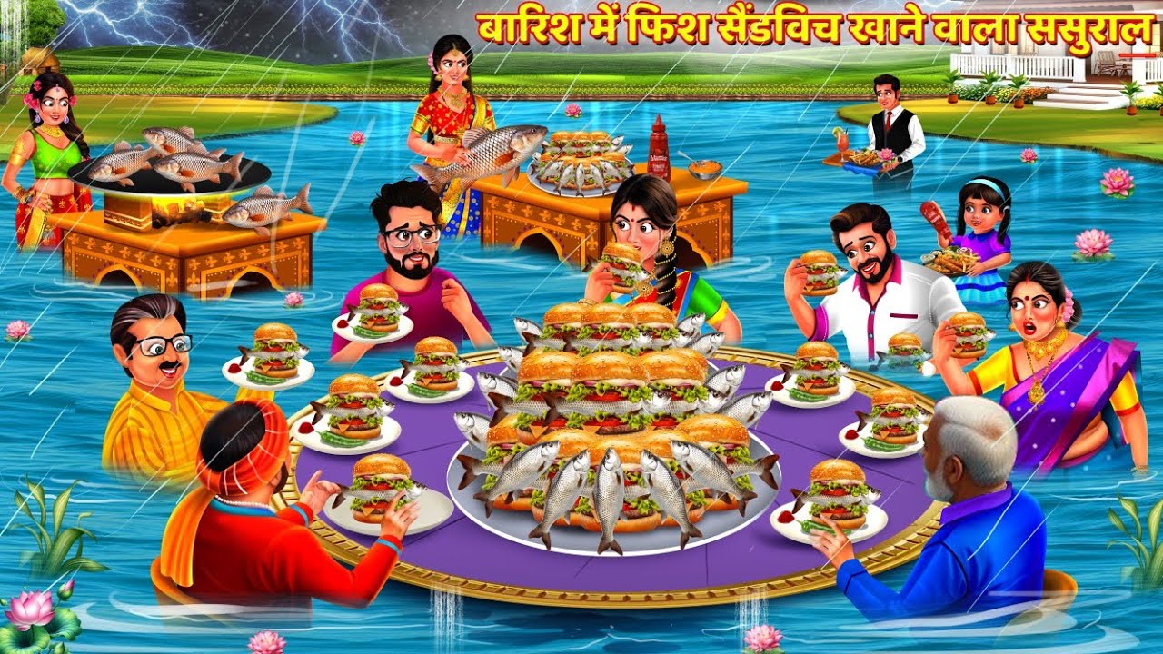 बारिश में फिश सैंडविच खाने वाला ससुराल | Fish Sandwich | Saas Bahu | Hindi Kahani | Story | Kahani