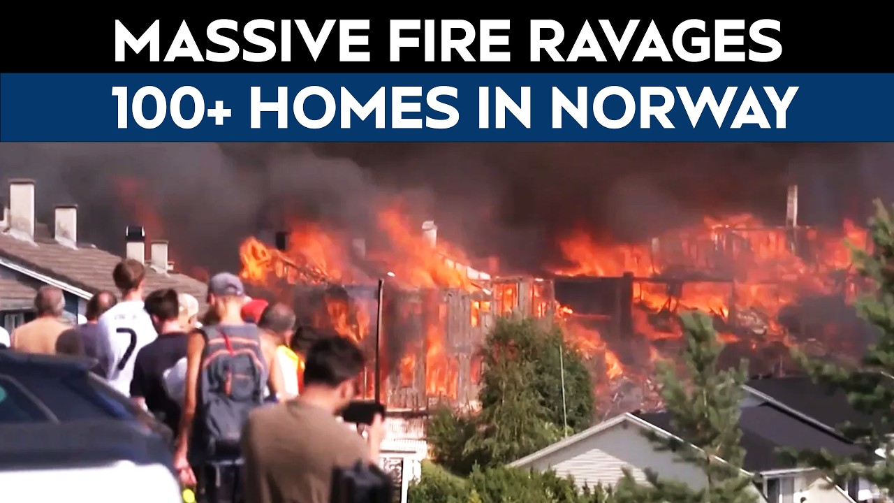 Norway Fire | Thick Smoke Over Norway's Drammen As Massive Fire Ravages 100+ Homes