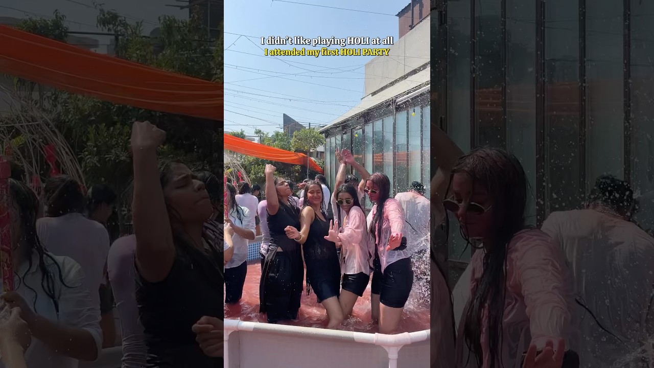 attended my first HOLI PARTY *I don&rsquo;t like holi*😶&zwj;🌫️ #ashortaday #foodie #holiparty #vlog #shorts