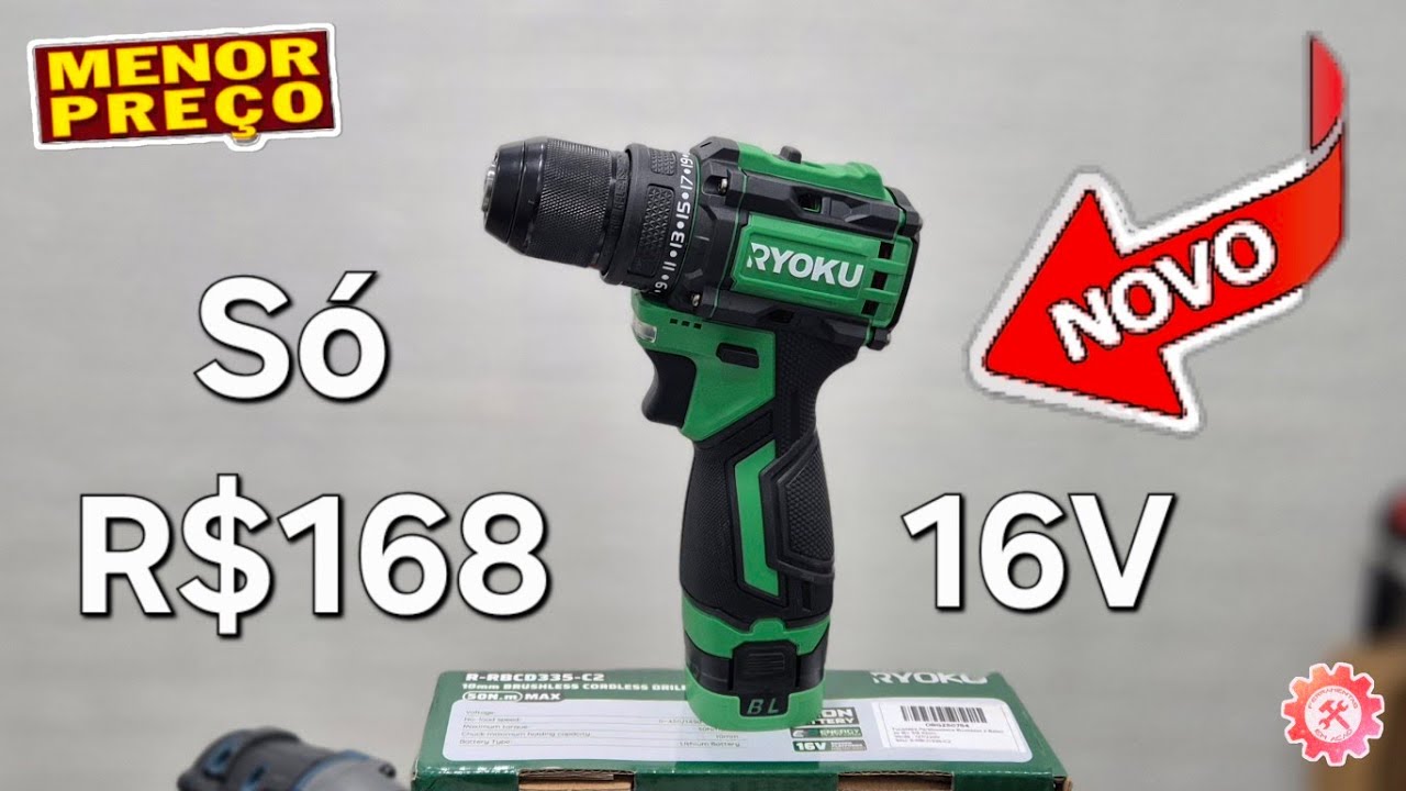 QUASE DE GRA&Ccedil;A - Lan&ccedil;amento Custo Benefi&ccedil;io Parafusadeira Furadeira RYOKU 16V