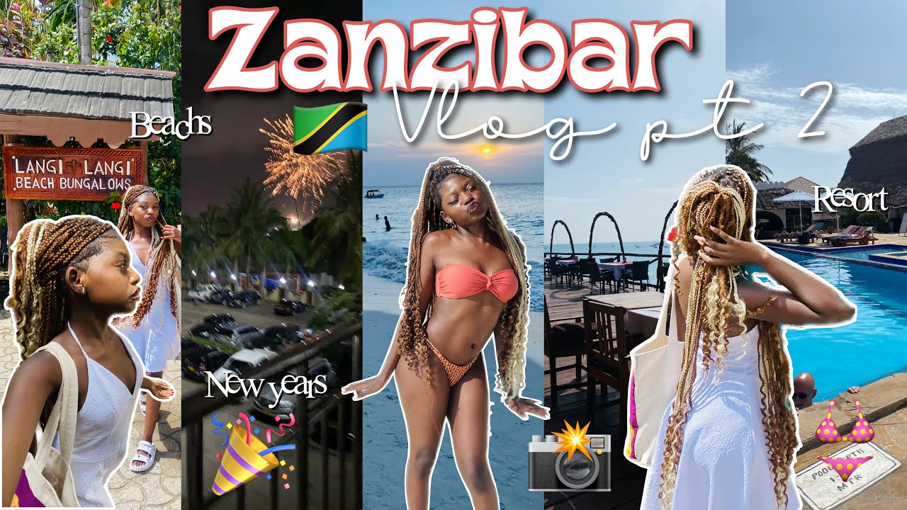 ZANZIBAR VLOG | private beach, food, swimming, newyears, Tanzania KhanuK South African YouTuber