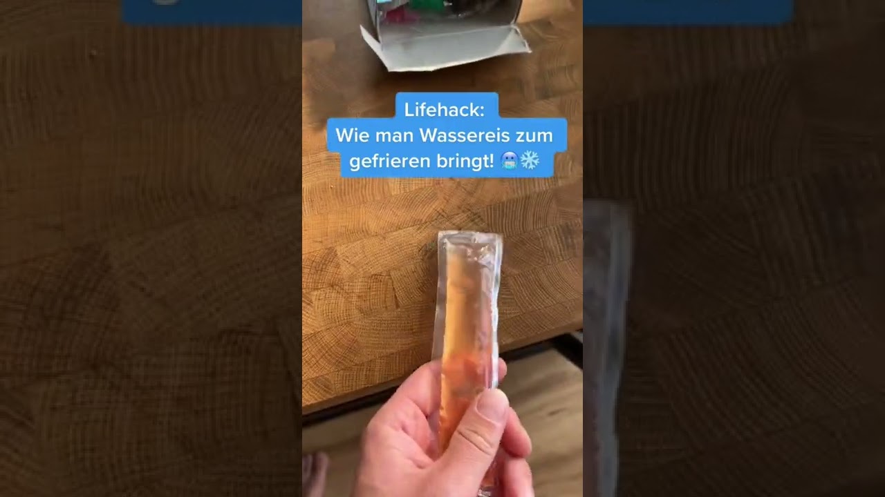 Lifehack: Wie man Wassereis zum gefrieren bringt #shorts #wassereis