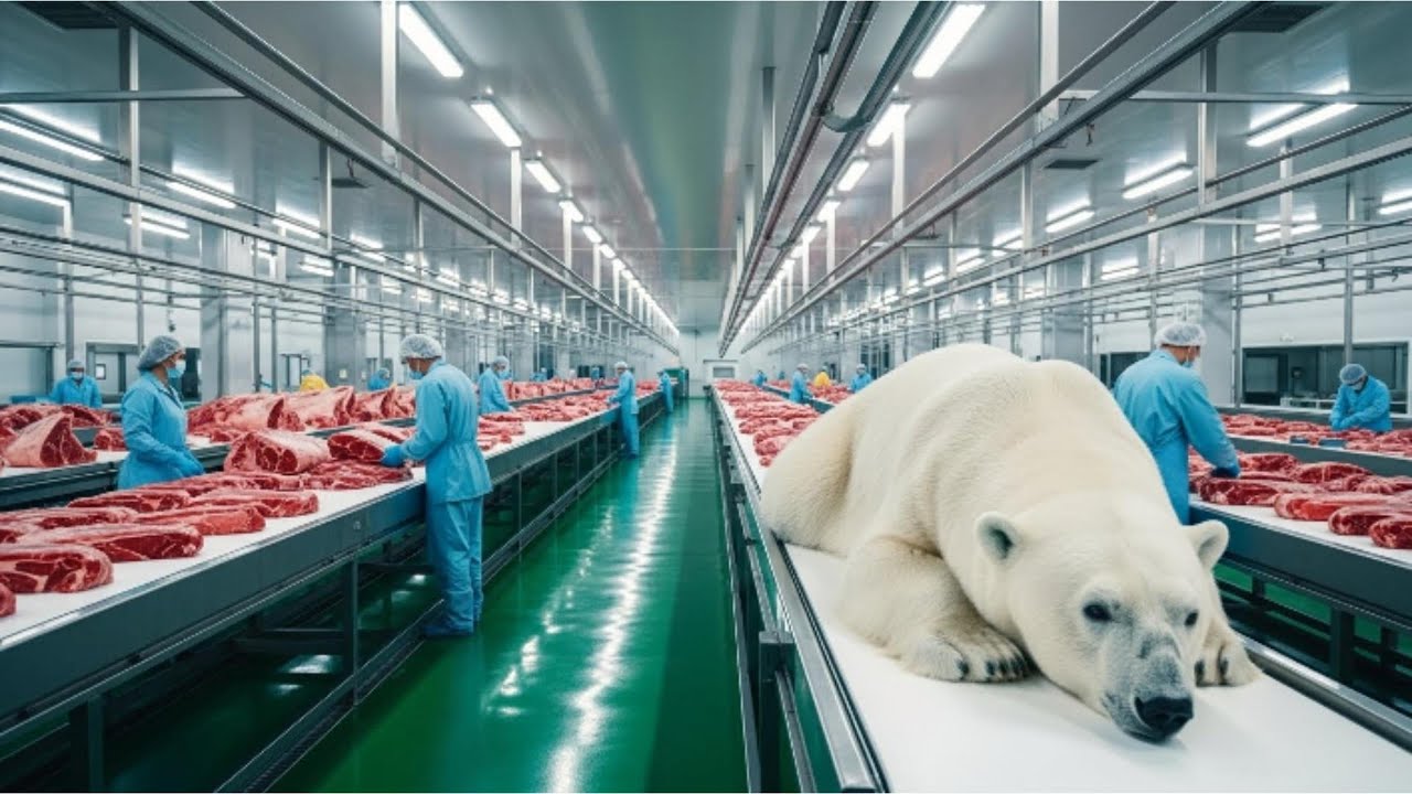 inside modern polar bear fur factory   from arctic fur to luxury coats bags full process