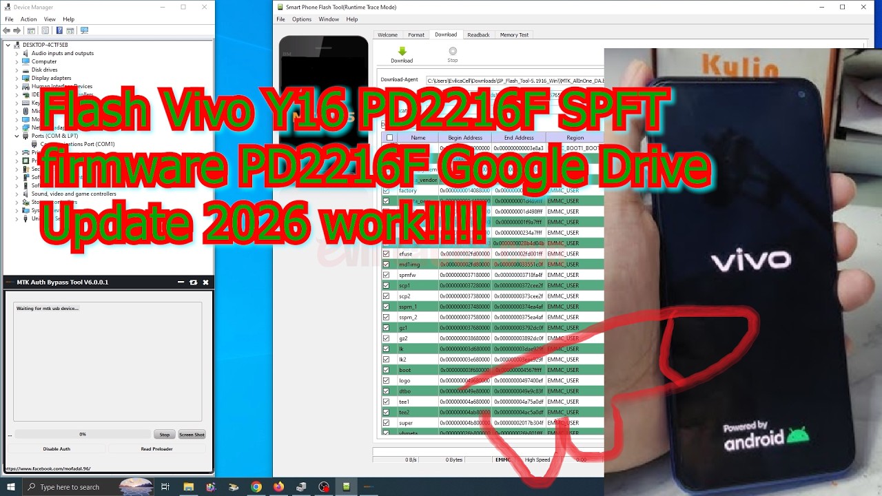 Tutorial Flash Vivo Y16 PD2216F via SP FlashTool Work