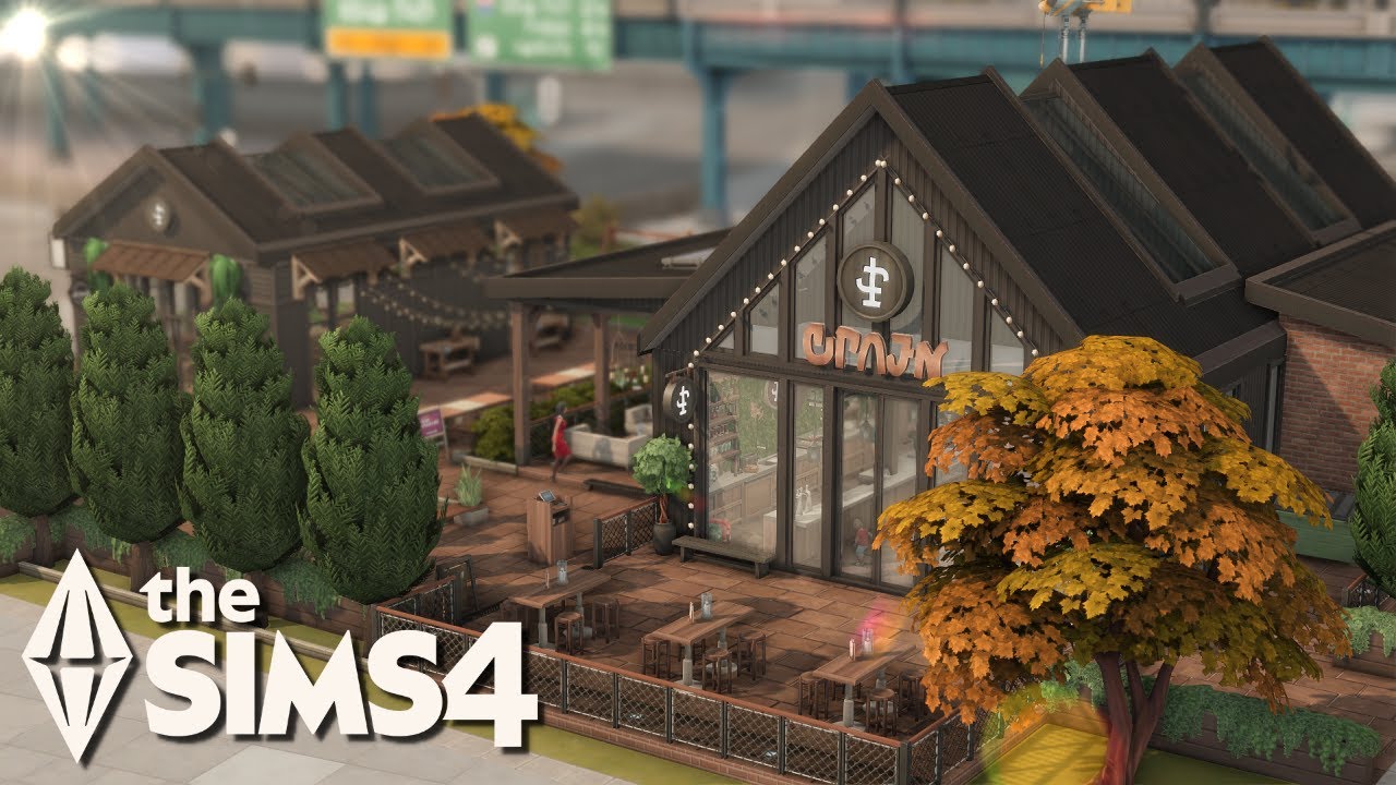Eco Café with Community space 🌿 | The Sims 4 Businesses & Hobbies EP