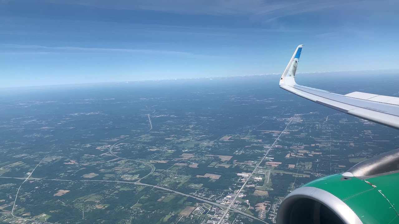 Frontier Flight 1042 Airbus A321 Landing at Cleveland Hopkins International Airport (KCLE)