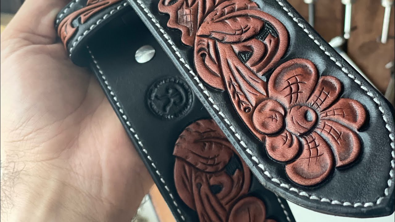 Cincelado floral REPUJADO EN PIEL