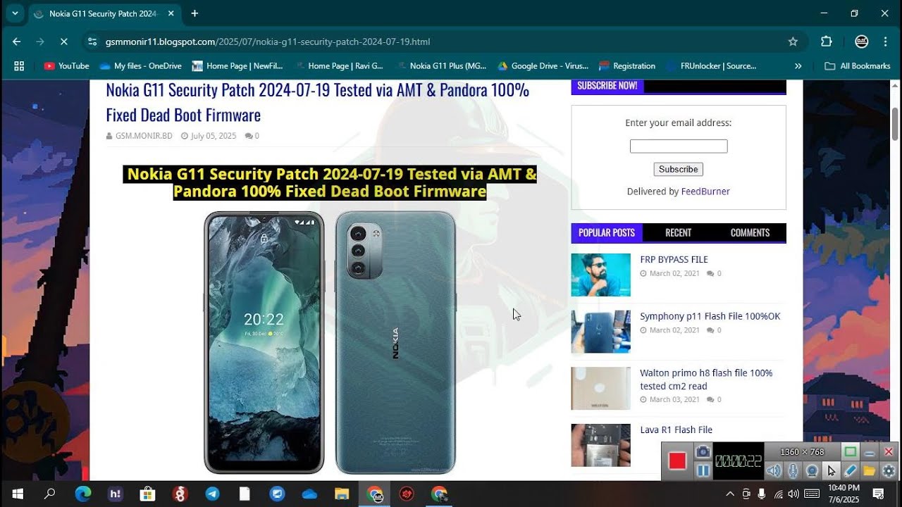 Nokia G11 Dead Boot Fix Firmware | Security Patch 2024-07-19 | AMT & Pandora Tool Tested ✅