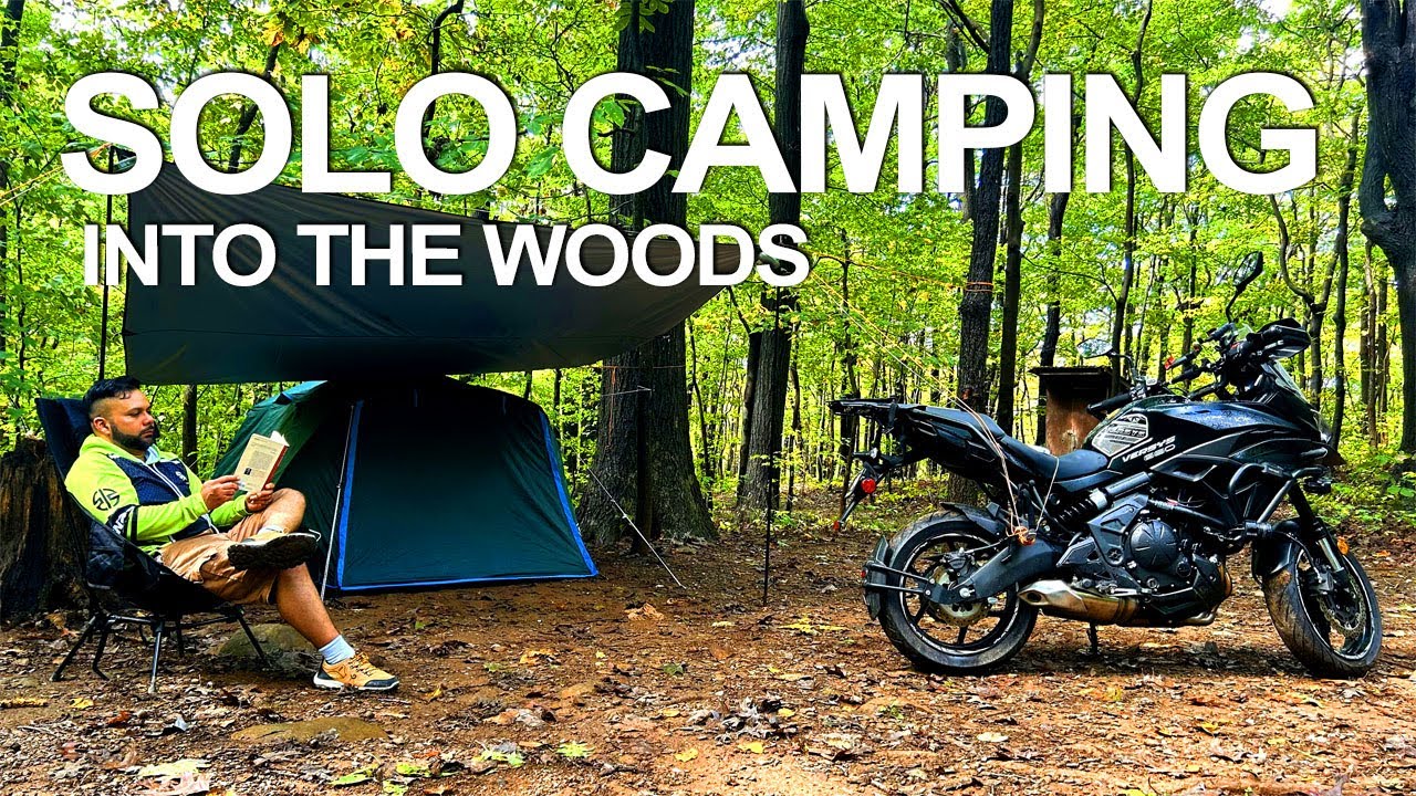 🏕 #versys650 doing Solo MotoCamping in the middle of the forest #kawasaki #camping