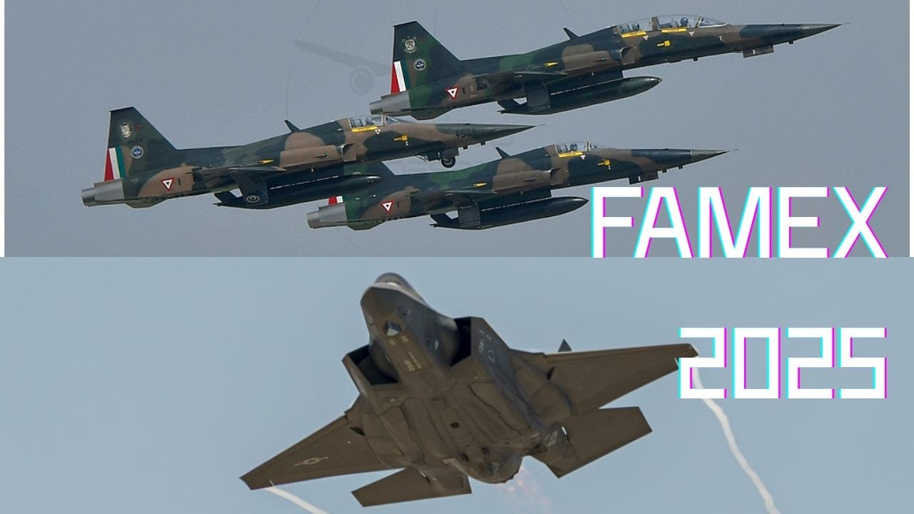 Exhibicion aérea de jets de combate en FAMEX 2025