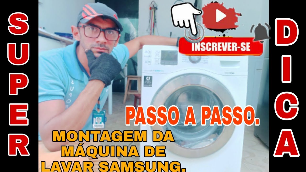 MÁQUINA DE LAVAR ROUPAS, SAMSUNG FAZENDO BARULHO, MONTAGEM - VÍDEO 2.