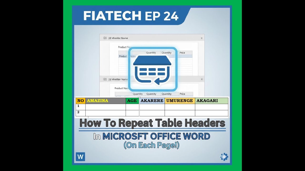 FIATECH EP 24: How To Repeat Table Headers In MICROSOFT OFFICE WORD (On Each Page!)