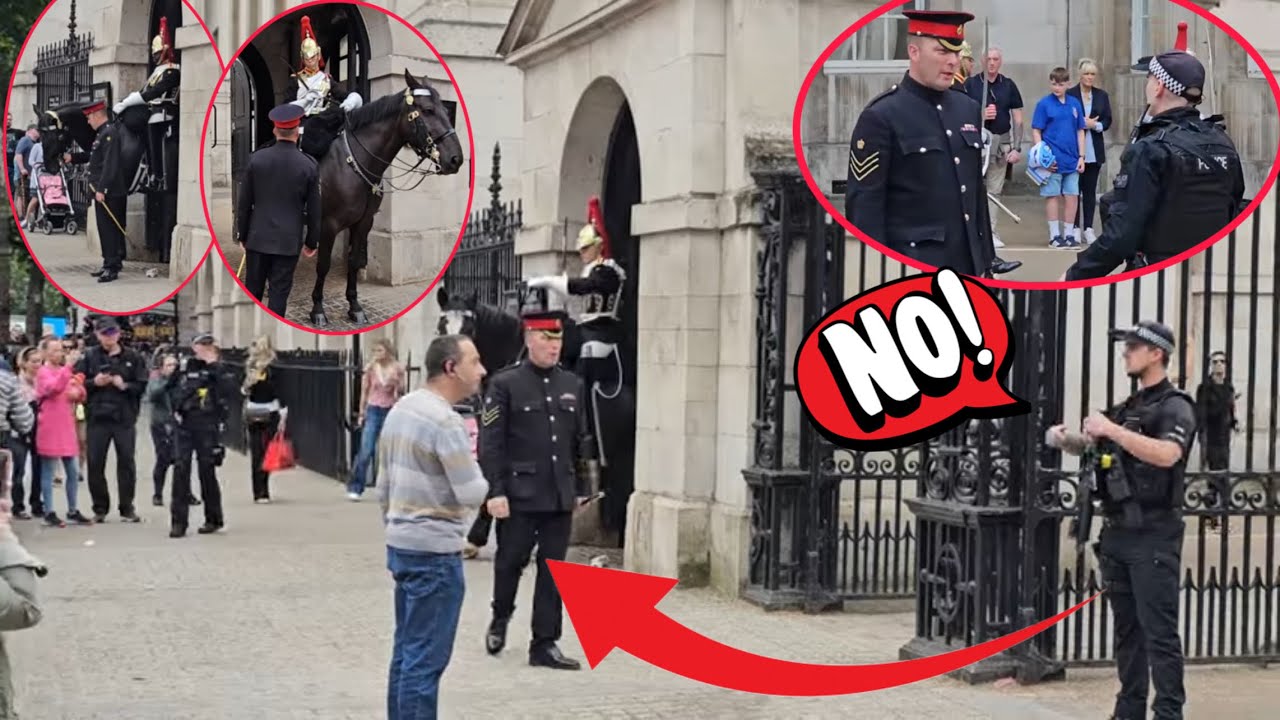 Armed Police And Corporal Of Horse Asks The Crowd To Move For Changeover! | Horse Guard, Royal Guard