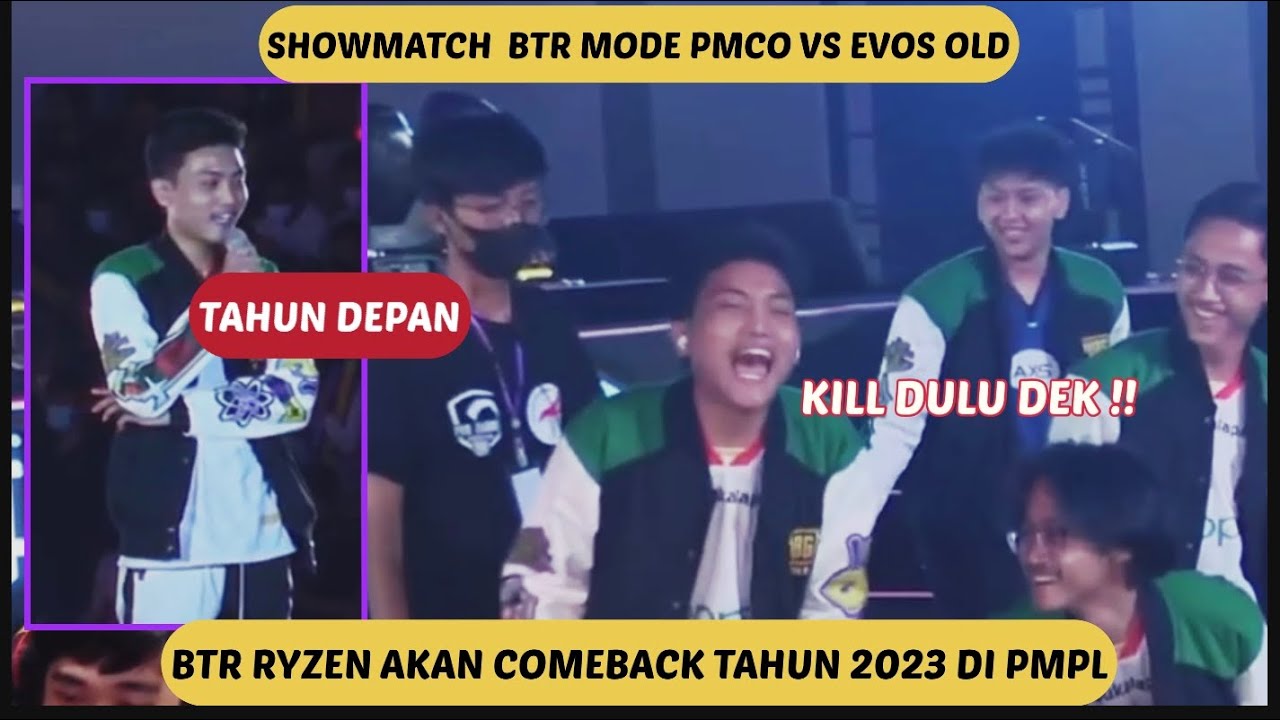 SHOWMATCH BTR MODE PMCO VS EVOS OLD | RYZEN AKAN COMEBACK TAHUN DEPAN DI PMPL ID