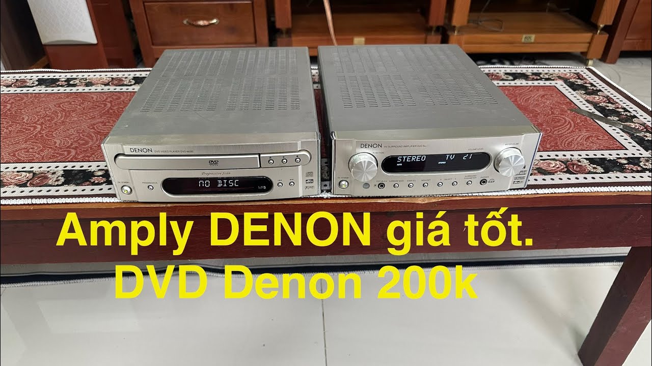 Amply DENON AVC- M370 giá rẻ. DVD DENON giá 200k, bộ đôi quá đẹp, đúng bãi zin, 