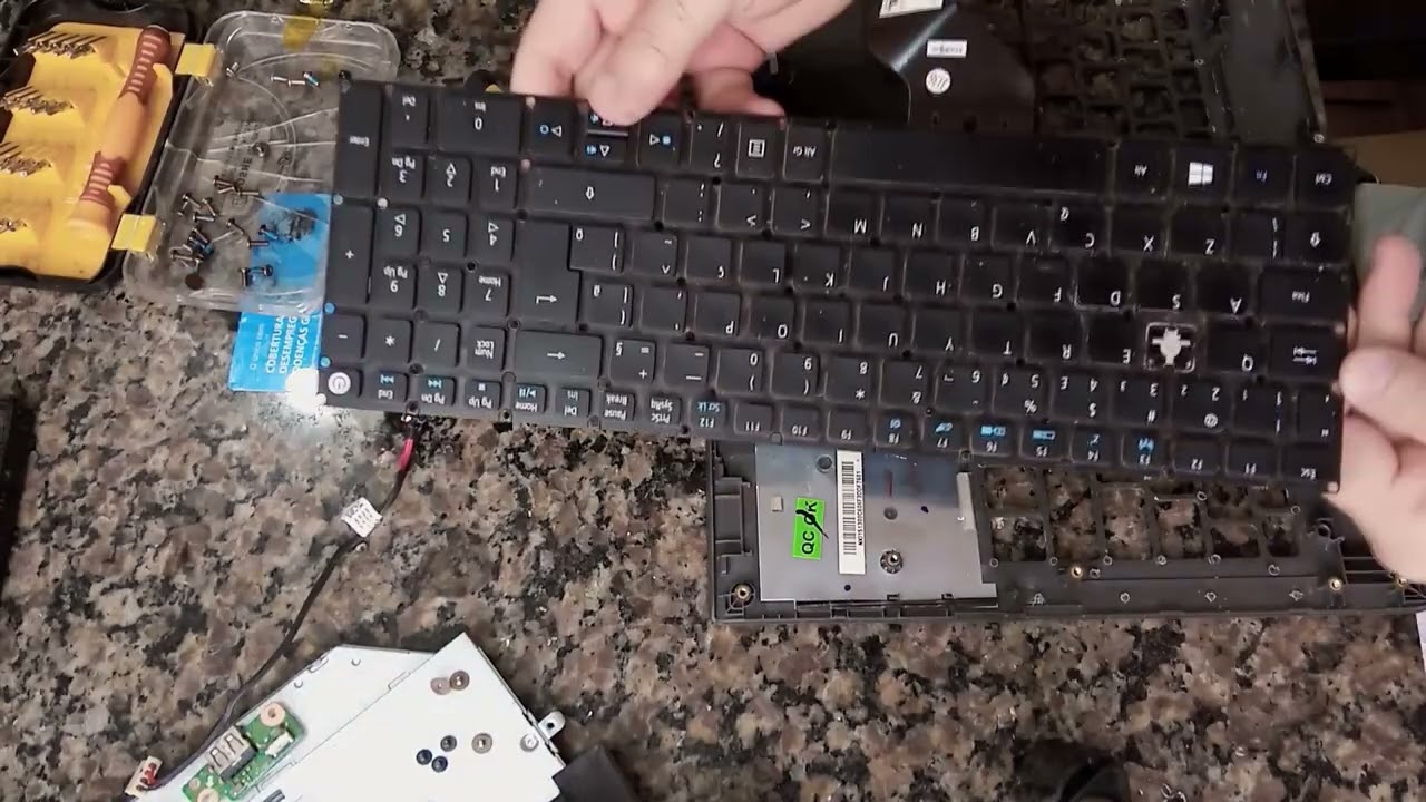 trocando teclado de notebook Acer Aspire E5-574 series