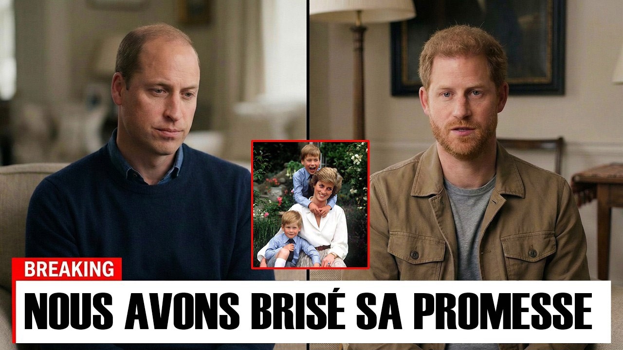 Charles révèle le dernier souhait de Diana : William et Harry fondent en larmes