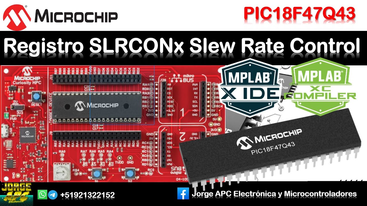 PIC18F57Q43 PIC18F47Q43 ¿Cómo configurar Slew Rate desde MPLAB X compilador XC8?