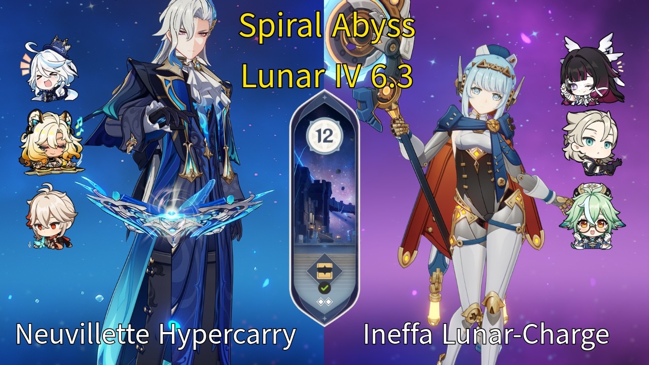Neuvillette Hypercarry & Ineffa Lunar-charge | Spiral Abyss Lunar IV 6.3 Floor 12 | Genshin Impact