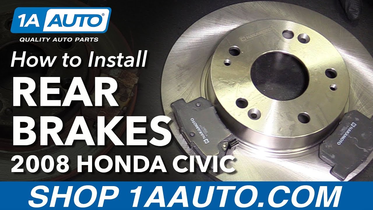 Как заменить задние тормозные колодки и роторы Honda Civic 06-11