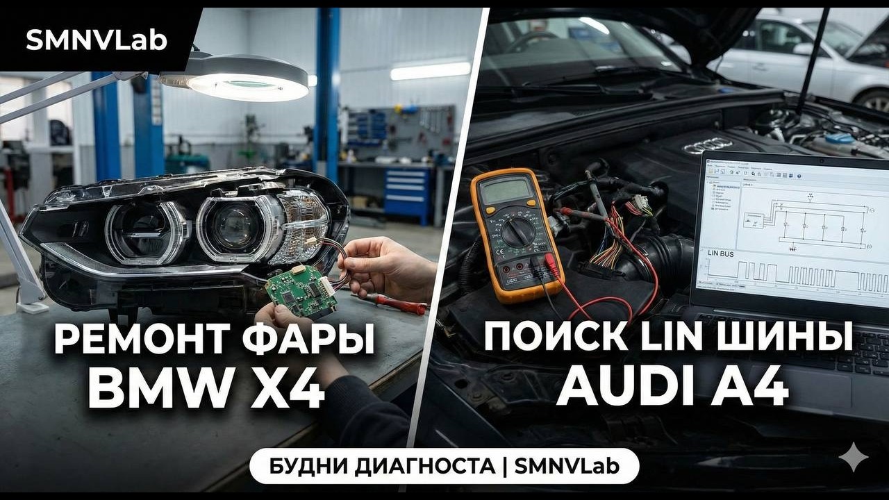 БД#1 Ремонт фары BMW X4/Поиск Lin шины/Прочие ремонты