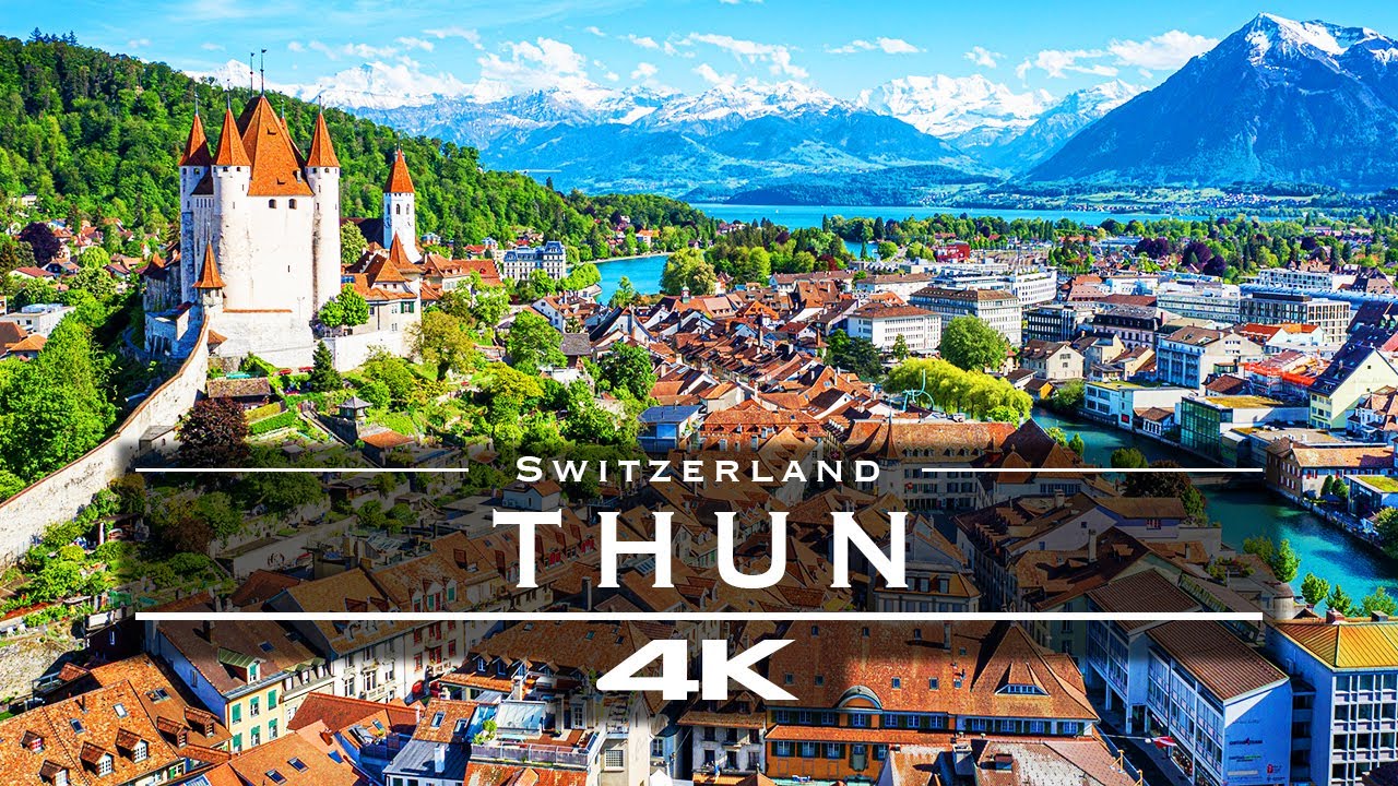 Thun, Switzerland 🇨🇭 - by drone [4K]