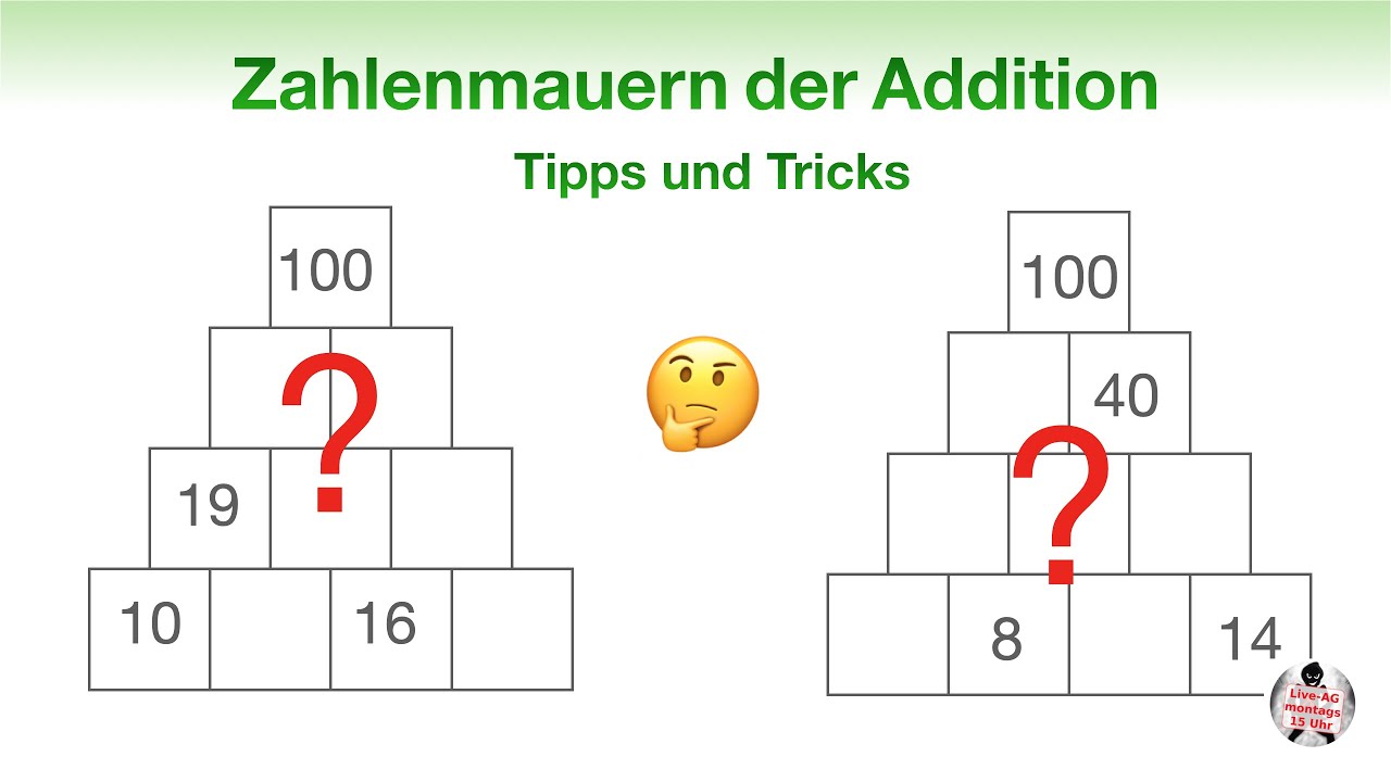Zahlenmauern Tipps und Tricks, so löst du jede! (Teil 1) | Mittelstein | Eckstein